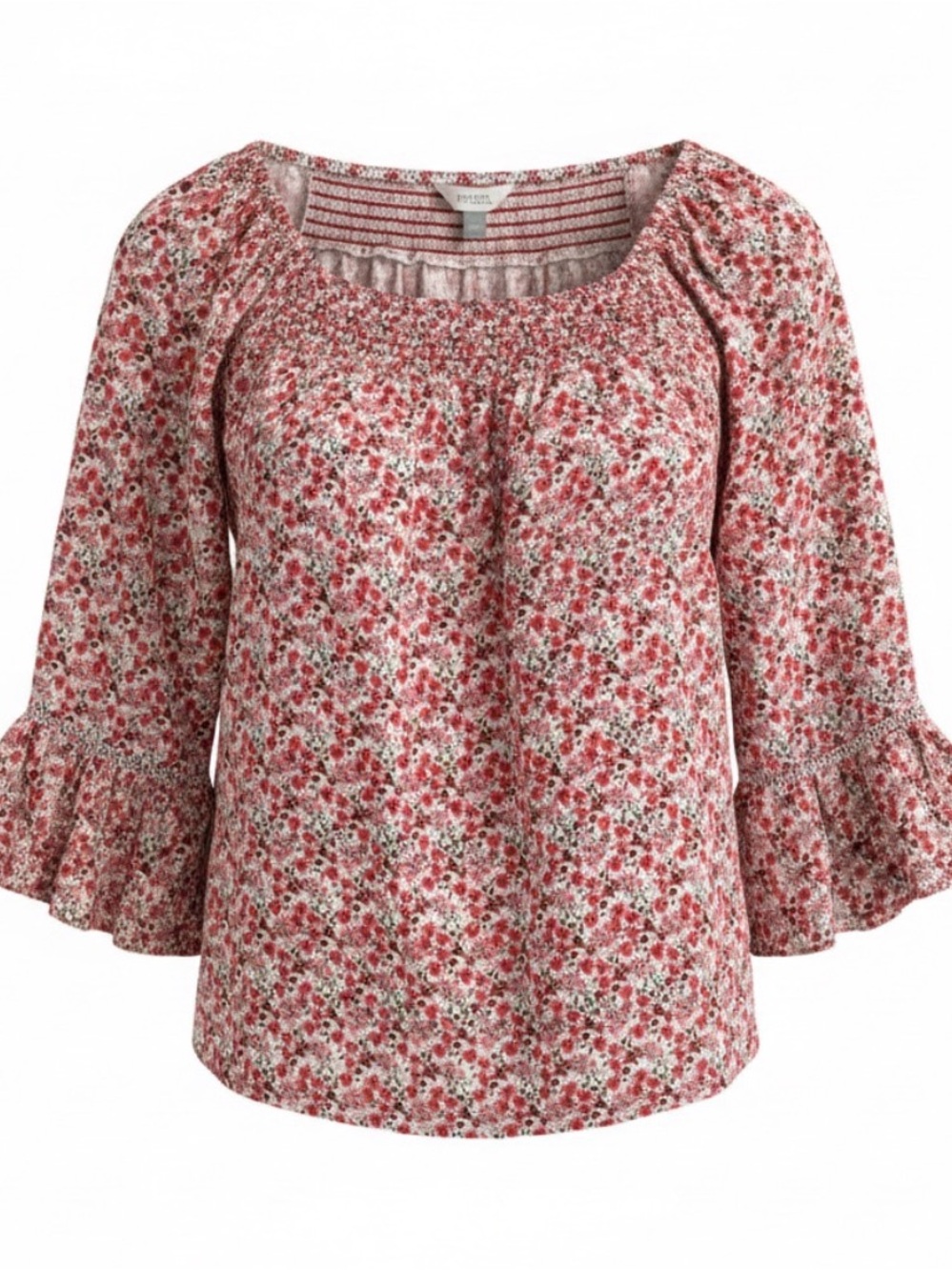 Women's Floral Peasant Top - Red